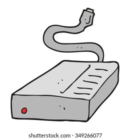 freehand drawn cartoon hard drive