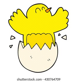 freehand drawn cartoon hatching egg