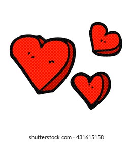 freehand drawn cartoon hearts