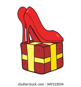 freehand drawn cartoon high heel shoes gift