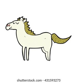 freehand drawn cartoon horse