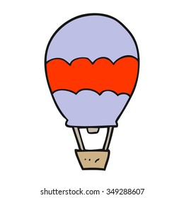 freehand drawn cartoon hot air balloon