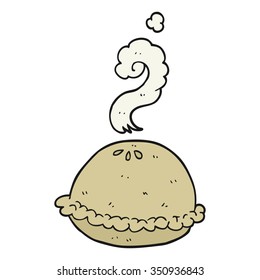 freehand drawn cartoon hot pie