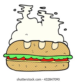 freehand drawn cartoon huge sandwich