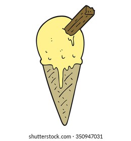 freehand drawn cartoon ice cream cone