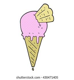 freehand drawn cartoon ice cream cone