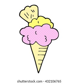 freehand drawn cartoon ice cream