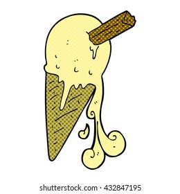 freehand drawn cartoon ice cream cone