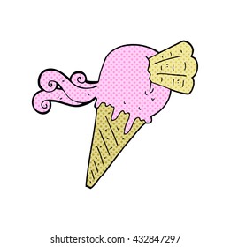 freehand drawn cartoon ice cream cone