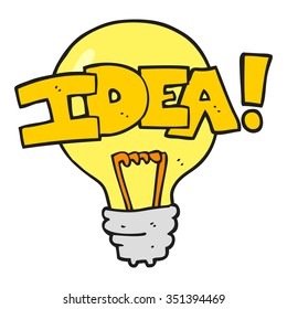 símbolo de la bombilla de ideas de dibujos animados a mano libre