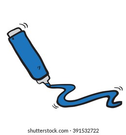 freehand drawn cartoon illustration of marker pen