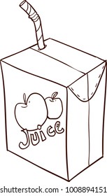 Freehand Drawn Cartoon Juice Box