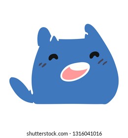 freehand drawn cartoon of kawaii alien pet