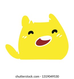 freehand drawn cartoon of kawaii alien pet