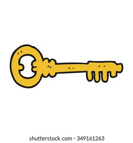 freehand drawn cartoon key