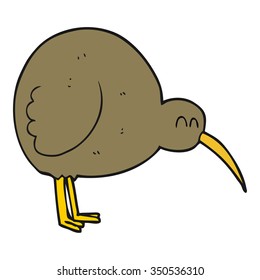 freehand drawn cartoon kiwi bird