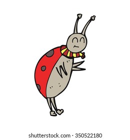 freehand drawn cartoon ladybug