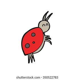 freehand drawn cartoon ladybug
