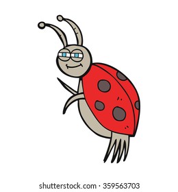 freehand drawn cartoon ladybug