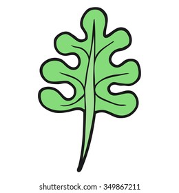 freehand drawn cartoon leaf