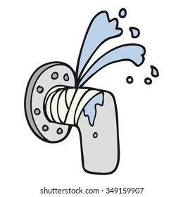 Freehand Drawn Cartoon Leaky Pipe