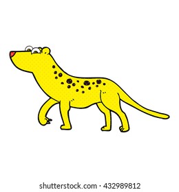 freehand drawn cartoon leopard