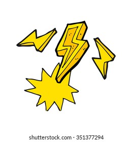 freehand drawn cartoon lightning bolt doodle