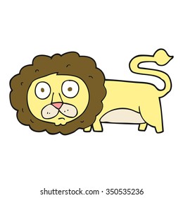 freehand drawn cartoon lion