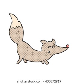 freehand drawn cartoon little wolf