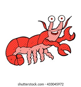 freehand drawn cartoon lobster