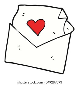 freehand drawn cartoon love letter