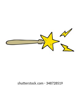 freehand drawn cartoon magic wand