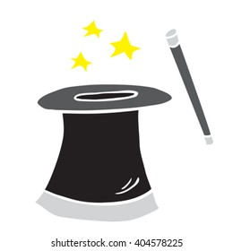freehand drawn cartoon magician's top hat illustration