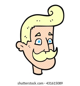 freehand drawn cartoon man with mustache