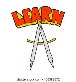 freehand drawn cartoon maths compass