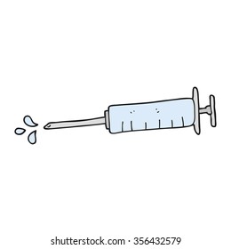 freehand drawn cartoon medical needle