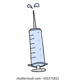 freehand drawn cartoon medical needle