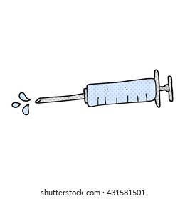 freehand drawn cartoon medical needle