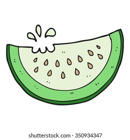 dibujo a mano libre dibujos animados melón slice