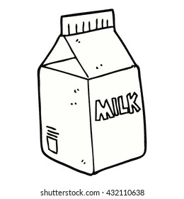 freehand drawn cartoon milk carton