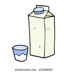 freehand drawn cartoon milk carton