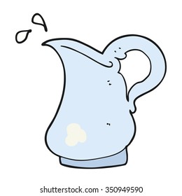 freehand drawn cartoon milk jug