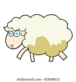 freehand drawn cartoon muddy sheep