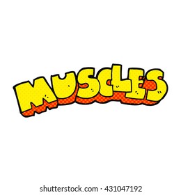 freehand drawn cartoon muscles symbol