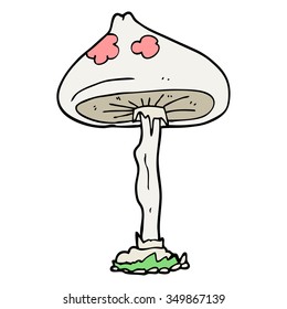 freehand drawn cartoon mushroom