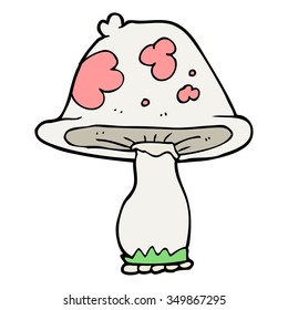 freehand drawn cartoon mushroom