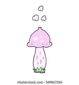 freehand drawn cartoon mushroom