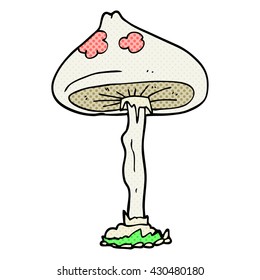 freehand drawn cartoon mushroom
