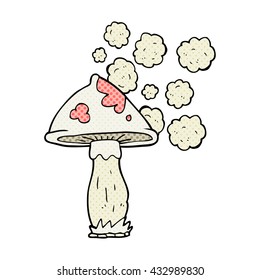 freehand drawn cartoon mushroom