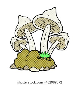 freehand drawn cartoon mushrooms